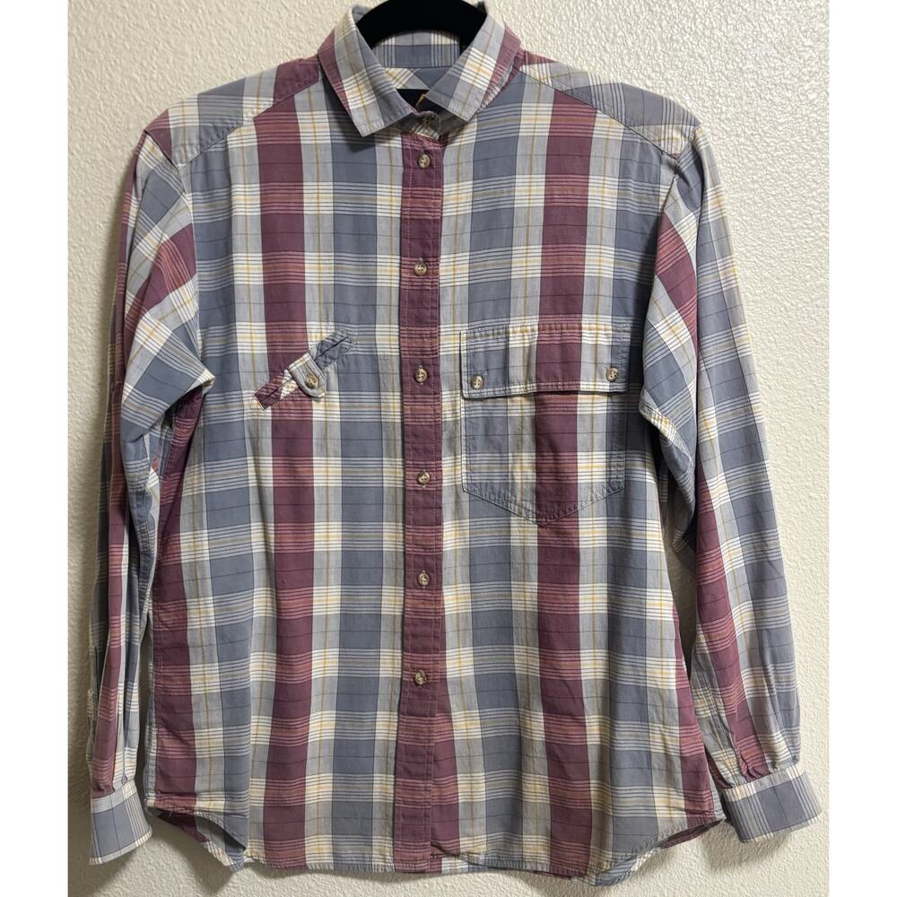 Vintage Plaid Flannel Button Up Shirt Camp Retro Outdoor Hiking Women’s Size 6
